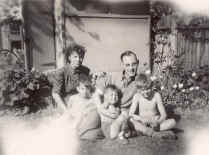 Eric, Ivy and the boys in Carlton Avenue, Feltham